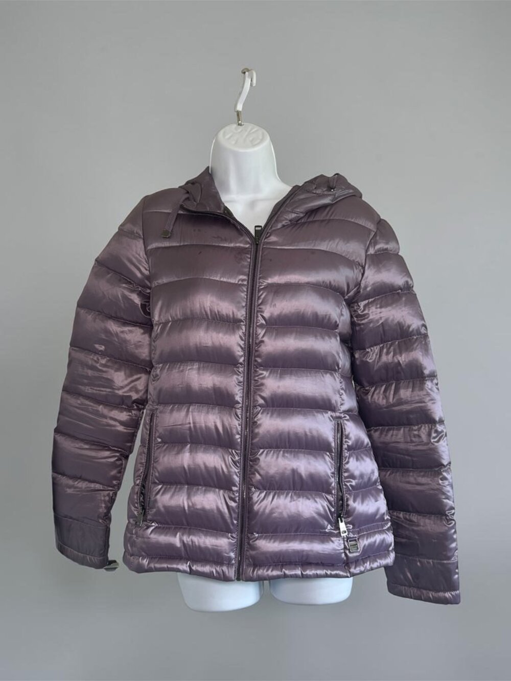 Andrew Marc Iridescent Mauve/Lilac Packable Down Puffer Jacket